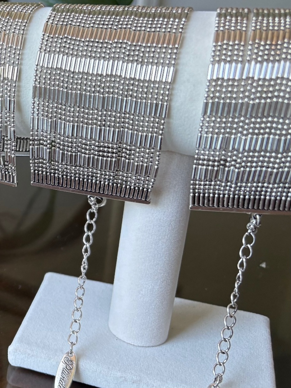 New Silver Beaded Dangle Earrings by Plunder Design - Picture 5 of 9